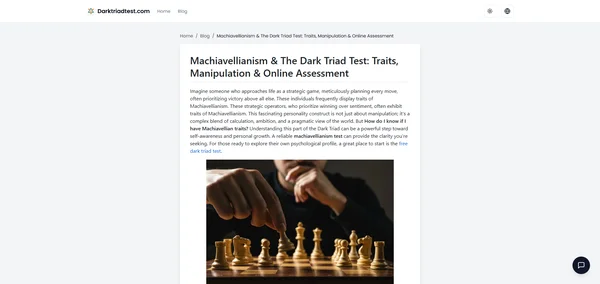 Machiavellianism & The Dark Triad Test: Traits, Manipulation & Online Assessment
