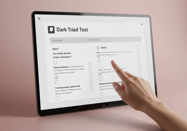 Un utilisateur passant un test de personnalité en ligne de la Triade Sombre.