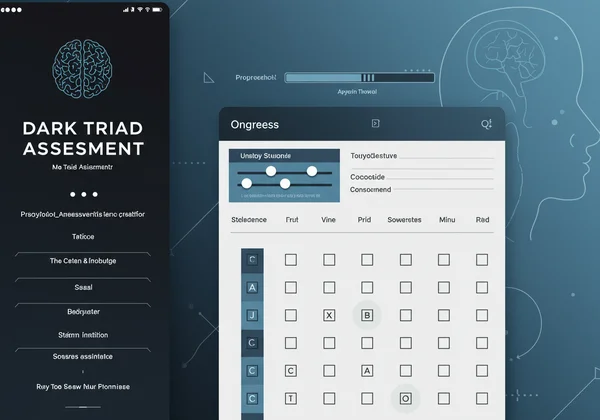 A digital interface representing a Dark Triad assessment test