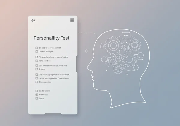 Person taking a dark triad personality test on a digital device.
