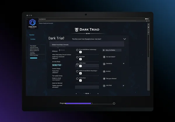 Screen showing a dark triad personality test interface