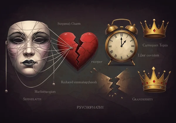 Abstract representation of key psychopathy traits
