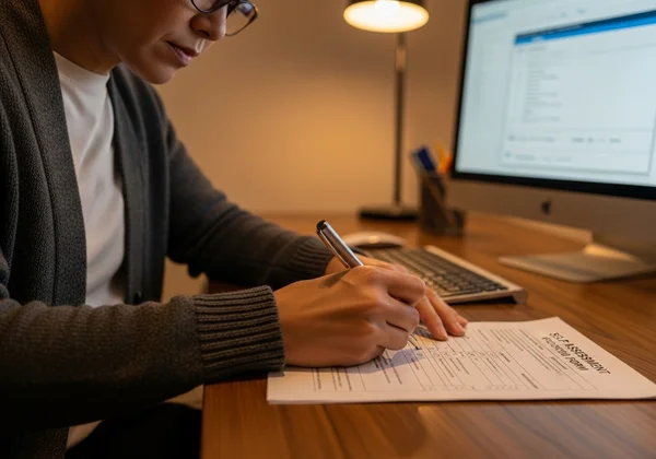 Person completing self assessment form